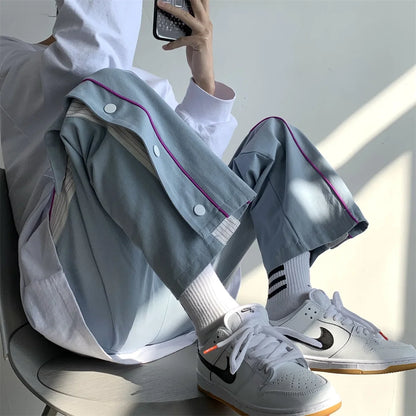 saferido pants men's basketball pants loose straight wide leg pants summer thin Korean fashion casual pants sports pants sweatpants