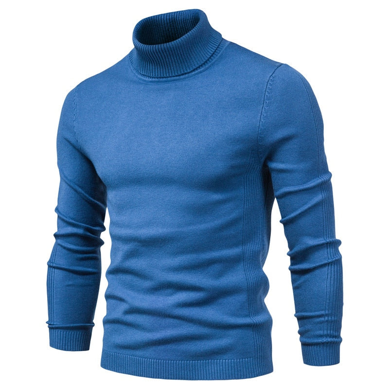 10 Color Winter Men's Turtleneck Sweaters Warm Black Slim Knitted Pullovers Men Solid Color Casual Sweaters Male Autumn Knitwear