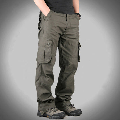 Men's Spring Multi Pockets Military Tactical Cargo Pants Male Outwear Army Straight Slacks Casual Long Trousers Plus Size 44