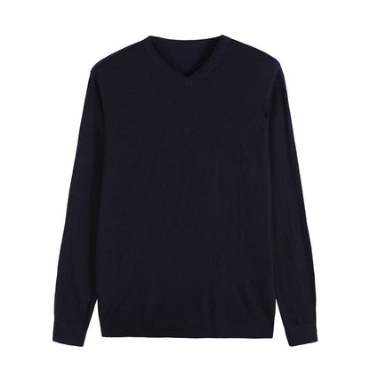 Autumn New Men's Thin Knit Sweater Business Casual V-neck Pullovers Classic Style Comfortable Slim Basic Sweater Male Brand
