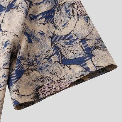 saferido       Mens Printed Camisa Masculina Summer Hawaiian Blouse Men Vintage Shirts Short Sleeve Lapel Camisa Casual Buttons Blusas