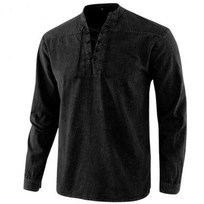 Men Knight Medieval Tunic Vintage Lace Up Renaissance Roman Shirts Halloween Costume for Adult Viking Pirate Cosplay for Dating
