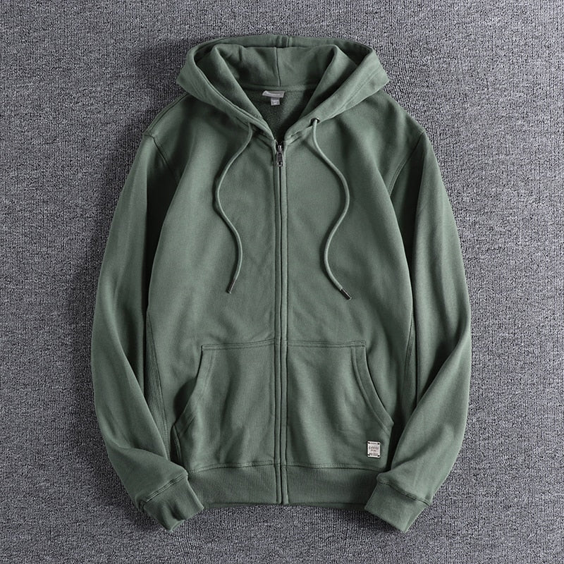Autumn Men's Sweatshirt Hooded Fashion Basic Solid Color All-Matched Youth Male Coat Fitness Running Sport Cardigan Outfits Tops