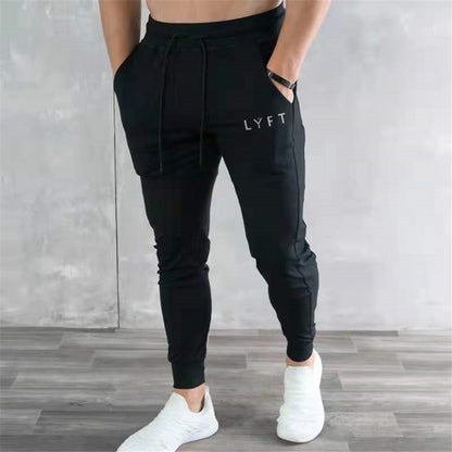 Spring and Autumn New Stretch Tight Jogging Pants Men's Running Black Pure Cotton Gym Sports Men's Fashion Street Fitness Pants