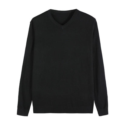 Autumn New Men's Thin Knit Sweater Business Casual V-neck Pullovers Classic Style Comfortable Slim Basic Sweater Male Brand