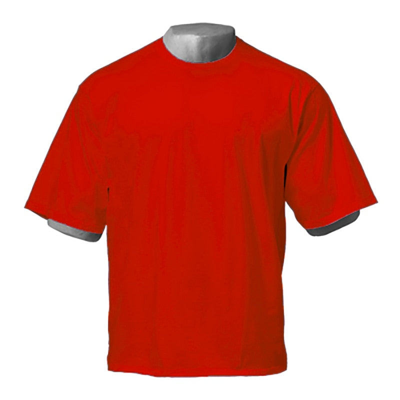 Mens Oversized Fit Short Sleeve T-shirt With Dropped Shoulder Loose Hip Hop Fitness T Shirt Summer Gym Bodybuilding Tops Tees