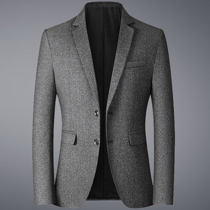 New Blazers Men Solid Color Business Causal Mens Suits Coats Mens Blazers Two Buttons Flap Pocket Smart Casual Blazers for Men