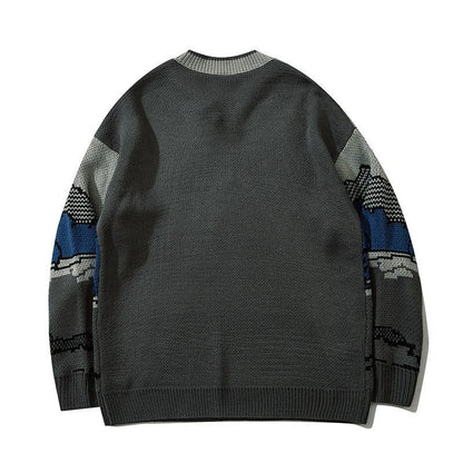 saferido      Harajuku vintage rabbit ugly sweater streetwear pullover men super cute anime knitwear sweating video hip hop grandpa sweater