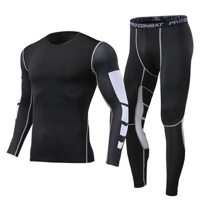 Men's Running Tracksuit Training Fitness Sportswear Set Compression Leggings Sport Clothes Gym Tight Sweatpants