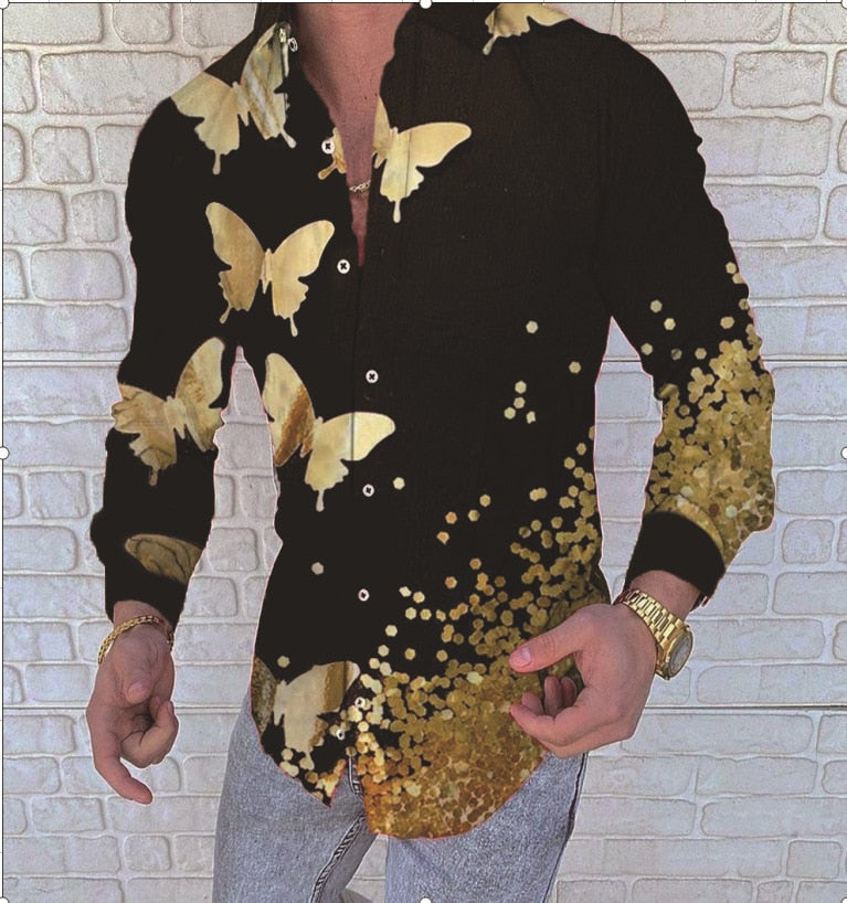 Men's shirt for men clothing social male Blouse Hawaiian long sleeve cardigan blouses and button up Luxury man wholesale