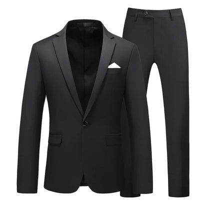 Men's Suit Jacket with Pant Slim Fit Formal Clothing Business Work Wedding Tuxedo Set Blazer Trousers White Pink Red Suits Man