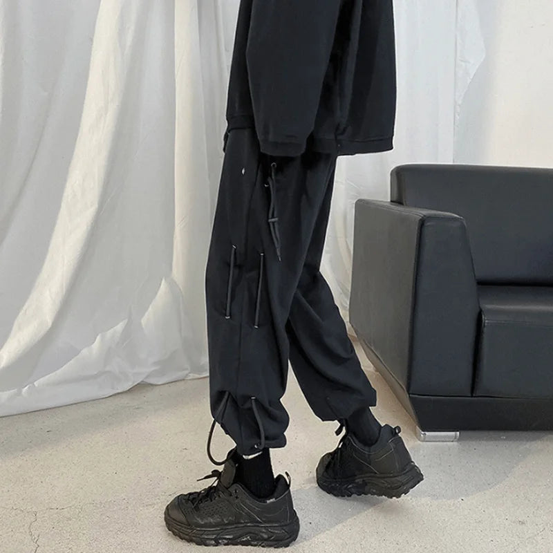 saferido Casual Ruffian handsome men's pants fashion pants spring and autumn straight tube loose work pants trend versatile Multi Pocket