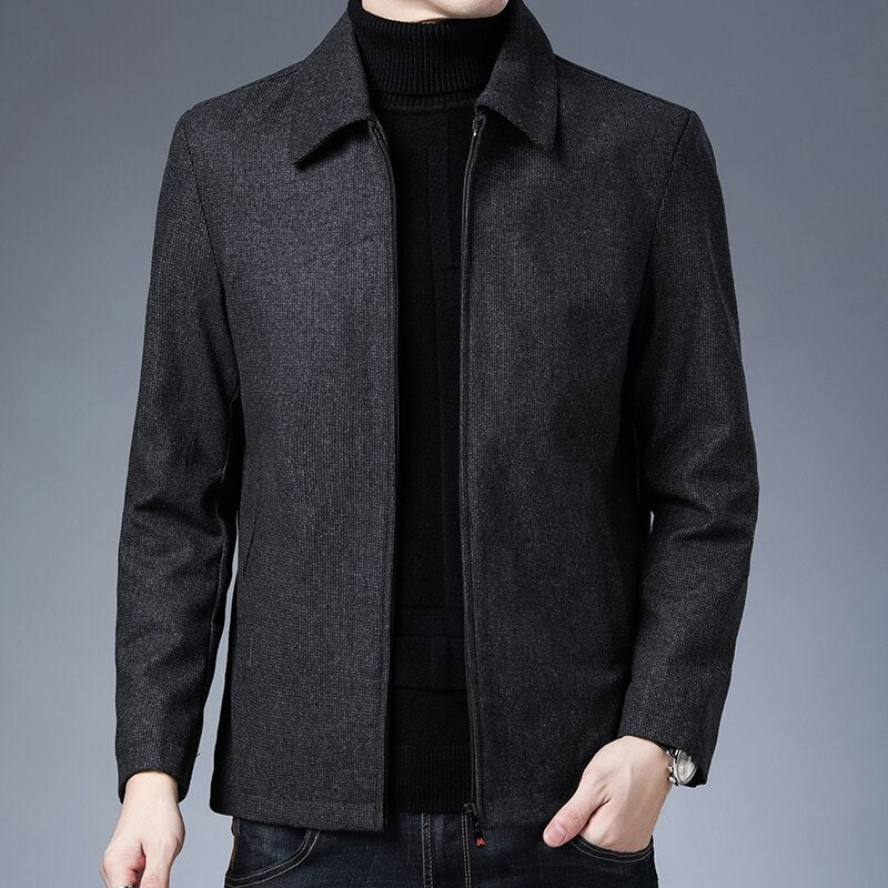 Mens Coat Stuff Jackets New Brand Casual Fashion Lapel Autumn Winter Men Clothing Fashion Solid High Quality Classic
