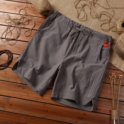 Summer Loose Shorts Men Hip Hop Casual Mens Shorts Cotton Linen Breathable Short Pant Plus Size Male Shorts