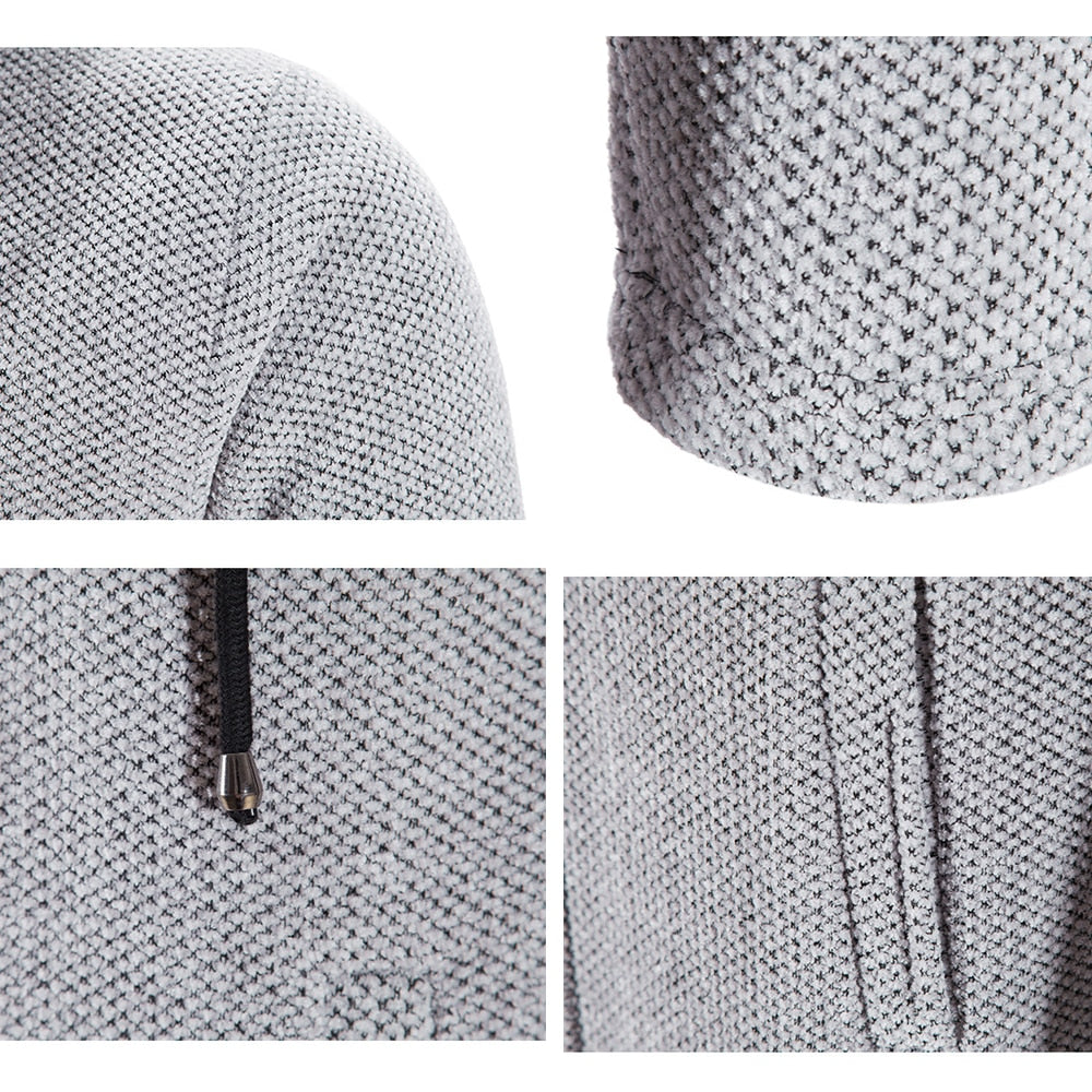 Winter Fleece Cardigan Men Thick Hooded Long Sweaterscoat Male Warm Knitted Sweater Jackets Men Causal Outwear Windbreaker