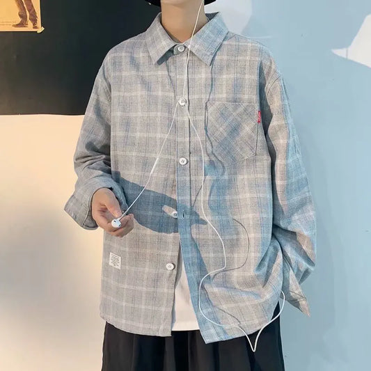 saferido Casual Plaid Shirt Men Slim Fit  Male Long Sleeve Shirts Men Fashion Plus Size M-3XL Spring New
