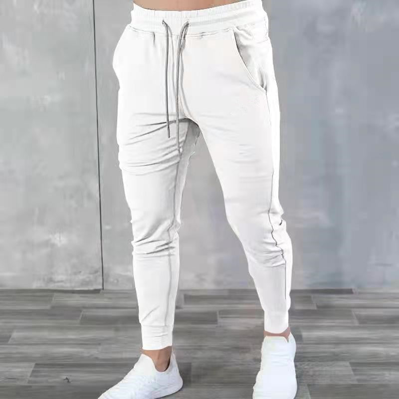 Spring and Autumn New Stretch Tight Jogging Pants Men's Running Black Pure Cotton Gym Sports Men's Fashion Street Fitness Pants
