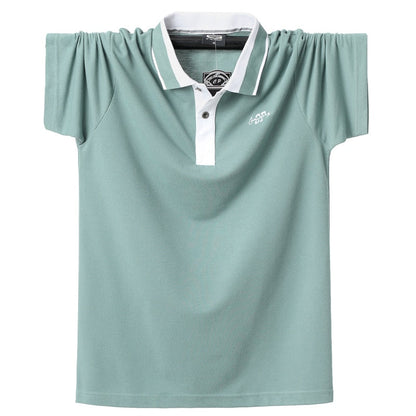 Men Polo Shirt Mens Stripe Polo Shirts Summer Casual Cotton Short Sleeves Shirt Homme 5XL Plus Size Business Work Men Tops Tees