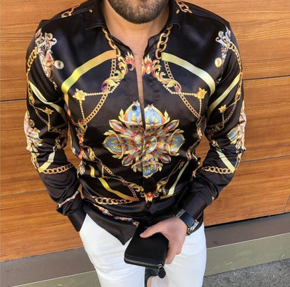 Men's shirt for men clothing social male Blouse Hawaiian long sleeve cardigan blouses and button up Luxury man wholesale