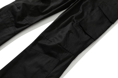 Back Zipper Pockets Retro Black Overalls for Men and Women Streetwear Casual Oversize Cargo Pants Loose Vibe Style Trousers
