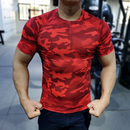 Men Running Compression T-shirt Short Sleeve Sport Tees Gym Fitness Sweatshirt Male Jogging Tracksuit Homme Athletic Shirt Tops