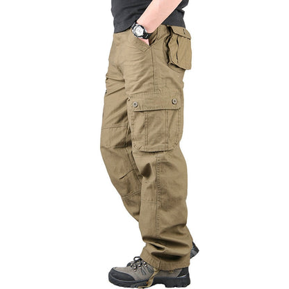 Men's Spring Multi Pockets Military Tactical Cargo Pants Male Outwear Army Straight Slacks Casual Long Trousers Plus Size 44