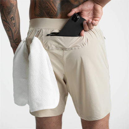 Summer New Gym Jogging Exercise Shorts Men's Sports Fitness Quick-drying Multiple pockets Running Shorts