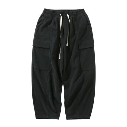 saferido Men's Baggy Cargo Casual Pants Pockets Streetwear Overalls Solid Color Trousers Loose Oversized Sweatpants Plus Size M-2XL