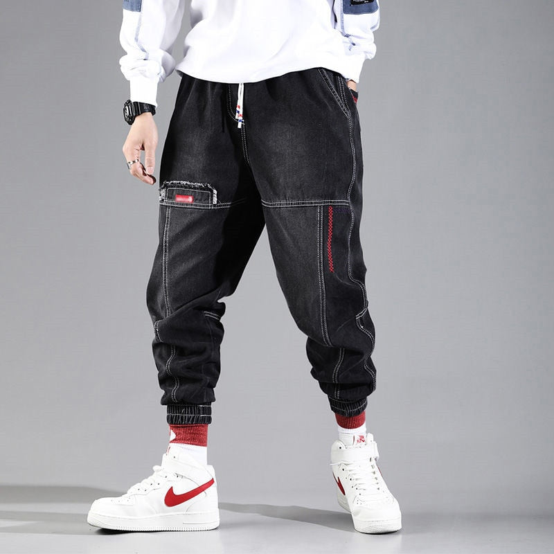 Streetwear Hip Hop Cargo Pants Men's Jeans Elastic Harun Joggers In Autumn and Spring Men ClothIng