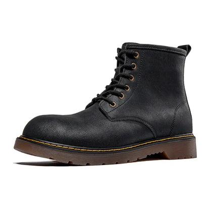 saferido Maden Vintage Men's Boots Genuine Leather Ankle Boots Autumn Winter Warm Fashion Shoes  British Style Brand Outdoor Safety Shoes