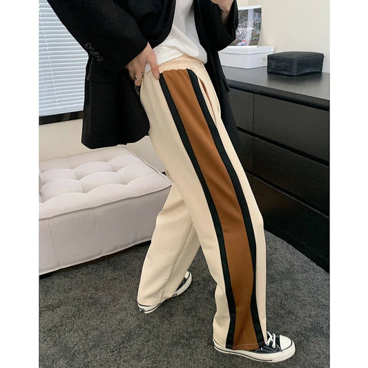 saferido Korean Style Men's Loose Straight Casual Pants Hip Hop Style Joggers Sweatpants Streetwear Pantalon Homme Trousers M-2XL