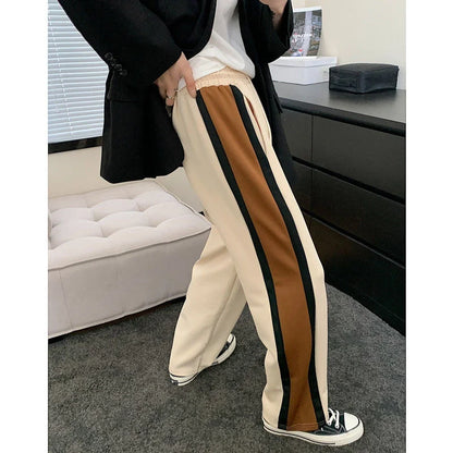 saferido Korean Style Men's Loose Straight Casual Pants Hip Hop Style Joggers Sweatpants Streetwear Pantalon Homme Trousers M-2XL