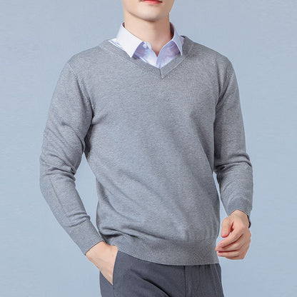 Men's Sweaters Cashmere Blend Knitting V-neck Pullovers Hot Sale Spring&Winter Male Wool Knitwear High Quality jumpers Clothes