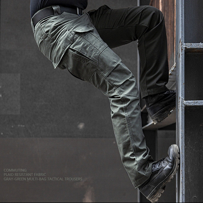Men's Tactical Pants Autumn Camouflage Military Casual Combat Cargo Pants Water Repellent Ripstop Long Trousers Plus Size 3XL