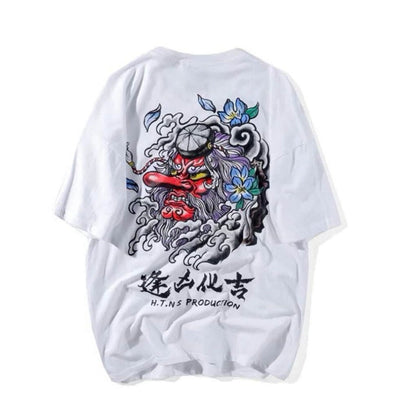 Cotton Cool Oversized T Shirt Gothic High Street Hip Hop T-shirt Men Women Summer Blouse Harajuku Loose Devil Tshirt Streetwear