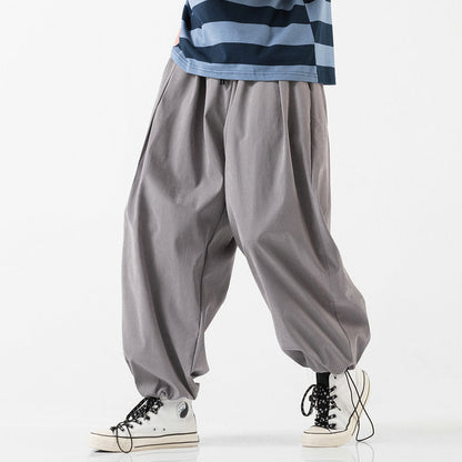 Design Drawstring Harem Pants Men’s Baggy Jogging Pants Japanese Men Crotch Wide Leg Pants Male Casual Loose Trousers