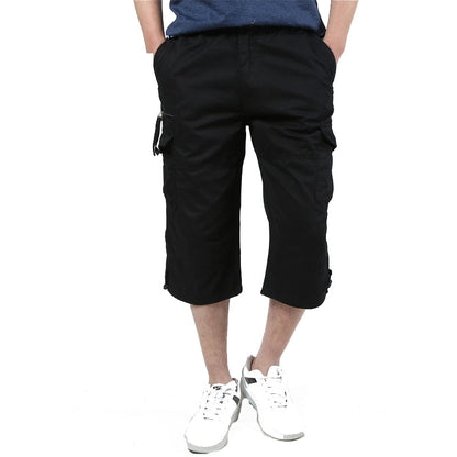 Men Summer Casual Baggy Multi Pocket Military Shorts Knee Length Cargo Pants Loose Breeches Male Tactical Shorts Plus Size 5XL