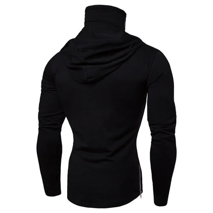 New Men Solid Black Gray Hoodie Long Sleeve Hooded Sweatshirt For Man Sports Fitness Gym Running Casual Pullover Tops