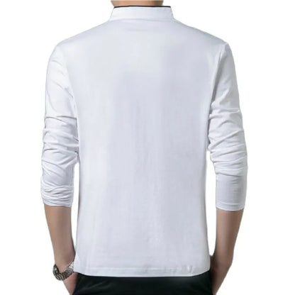 saferido Hot Sale 2024 Spring Mens Tshirt Long Sleeve Stand Basic Solid Blouse Tee Shirt Top Casual Cotton T-shirt Men Undershirt