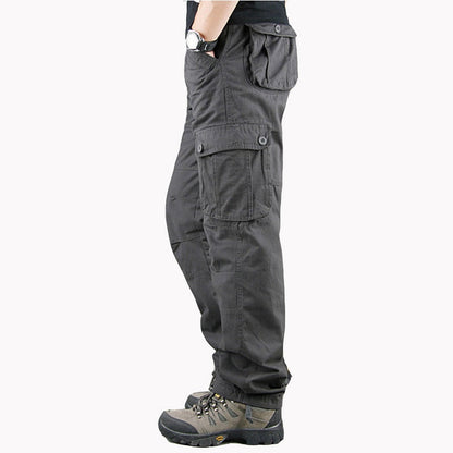 Men's Spring Multi Pockets Military Tactical Cargo Pants Male Outwear Army Straight Slacks Casual Long Trousers Plus Size 44