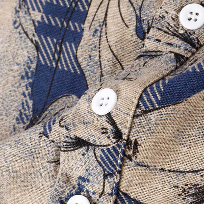 saferido       Mens Printed Camisa Masculina Summer Hawaiian Blouse Men Vintage Shirts Short Sleeve Lapel Camisa Casual Buttons Blusas