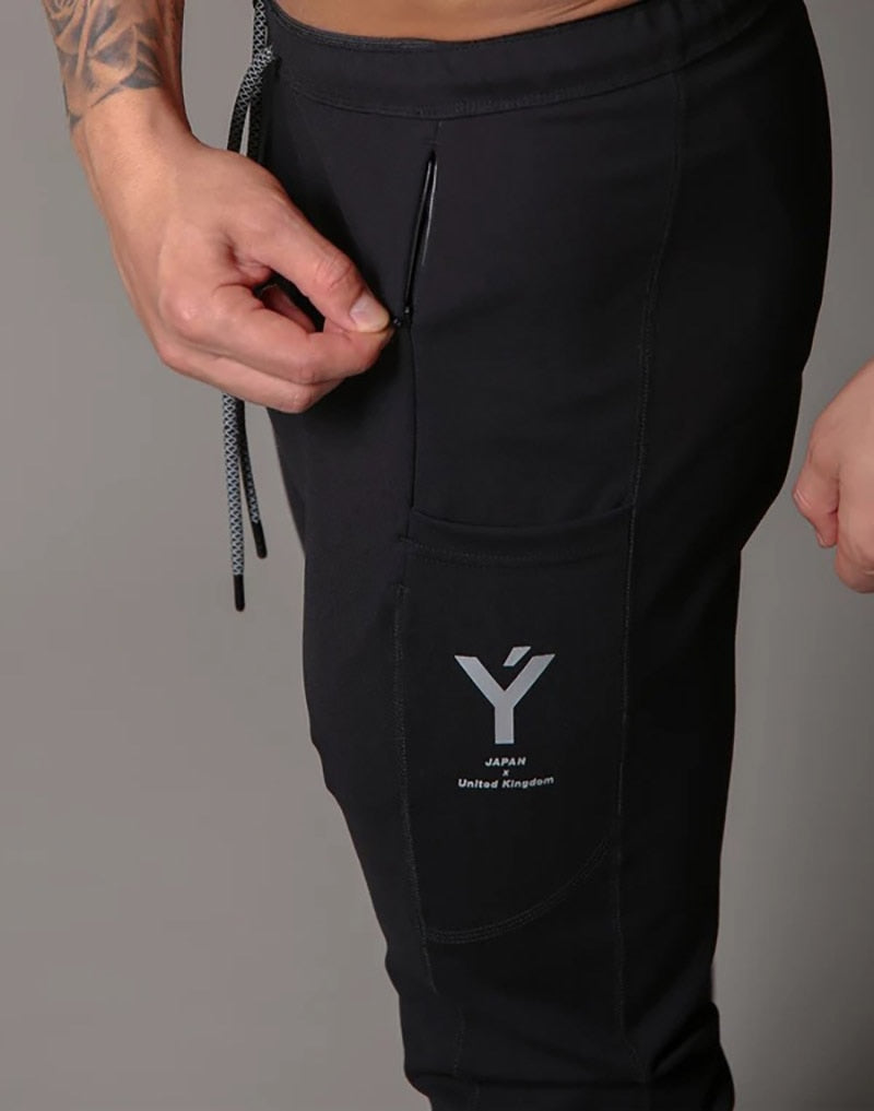 Men's Sports Gym Slim Fitness Jogging Pants Men's Casual Pencil Pants Pure Cotton Fashion Skinny Foot Zipper Sweatpants