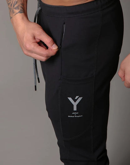 Men's Sports Gym Slim Fitness Jogging Pants Men's Casual Pencil Pants Pure Cotton Fashion Skinny Foot Zipper Sweatpants