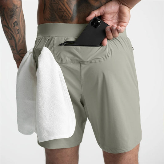 Summer New Gym Jogging Exercise Shorts Men's Sports Fitness Quick-drying Multiple pockets Running Shorts