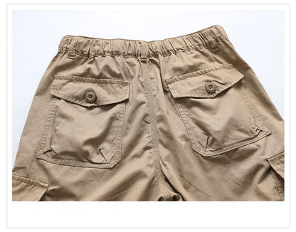 Men Summer Casual Baggy Multi Pocket Military Shorts Knee Length Cargo Pants Loose Breeches Male Tactical Shorts Plus Size 5XL