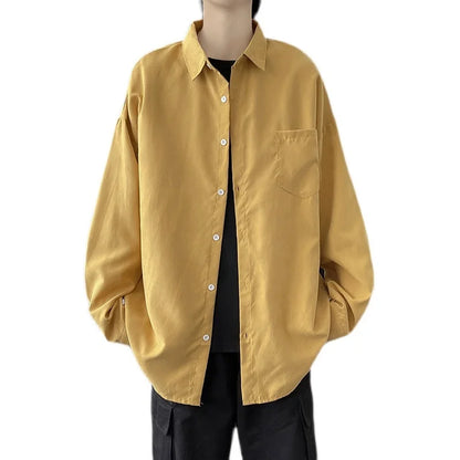 saferido Shirt men's long sleeve ins simple and versatile loose Shirt spring and autumn Korean fashion handsome casual