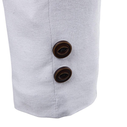 Men Long Sleeve Stand Collar Tuxedos Suit Blazer 3 Button Pocket Slim Fits Skin-Friendly Jacket Coat For Business