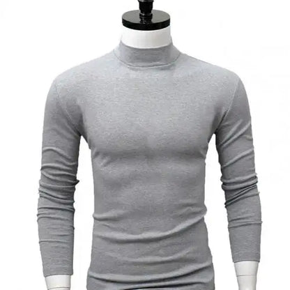Men Shirt Sweater Solid Color Half High Collar Casual Slim Long Sleeve Keep Warm Tight Shirt Male for Men Clothes Inner Wear 2Xl