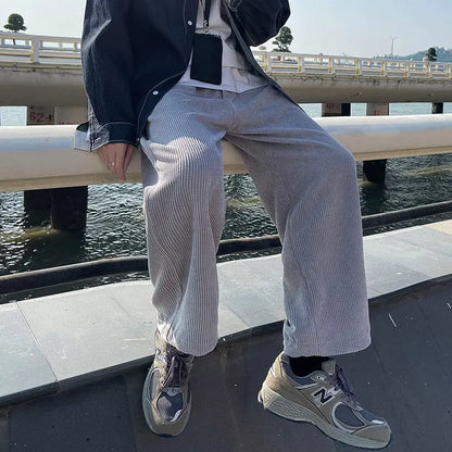 saferido Spring Men's Corduroy Fabric Casual Pants Velvet Hip Hop Harem Pants Joggers Sweatpants Streetwear Mens Fashion Trousers