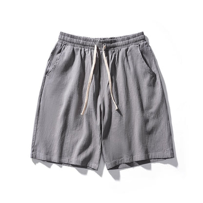Fashion Cotton Line Shorts Men  Summer Beach Casual Shorts Solid Baggy Basic Pockets Shorts Streetwear Men's Clothing